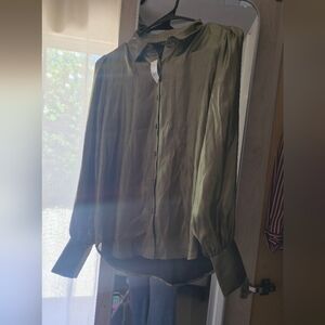 Ann Taylor Factory Khaki Top XS